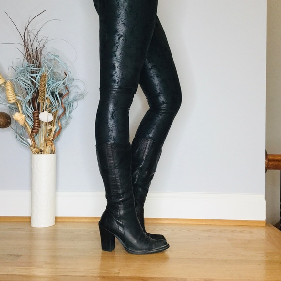 Vintage Zodiac Image Western tall heeled boots - Picture 3 of 14